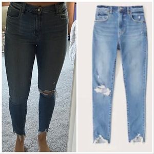 Like new Abercrombie high rise super skinny ankle jeans 8L